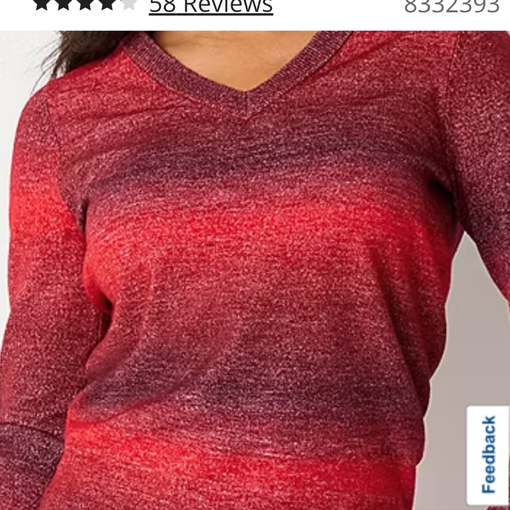 WORTHINGTON SWEATER red ombre BRAND NEW size xl CHEST MEASURES 42" - Picture 5 of 7